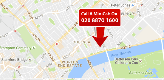 chelsea map - london minicab