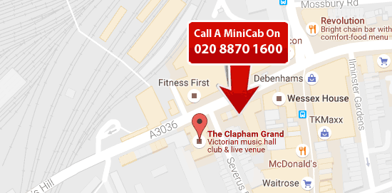 clapham junction map - london minicab
